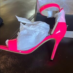 Neon Pink High Heel Sandals